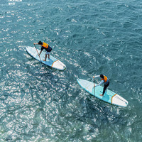 DECATHLON 迪卡侬 plus：迪卡侬（DECATHLON）充气初阶桨板站立式冲浪板SUP划水板滑水浆板ITIWIT 灰白色_23年新