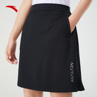 安踏（ANTA）女士潮流半身裙2023年含腰带两穿潮流短裙162327211 基础黑-1 S(女160)
