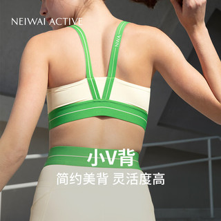 NEIWAI ACTIVE小V背慕斯拼接轻运动内衣四分紧身裤软糯不闷耐穿轻运动 文胸-玛瑙灰 M