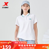 特步（XTEP）短袖POLO衫女2023夏季新款翻领短T977228 珍珠白 XL