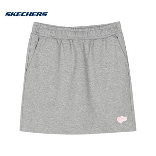 斯凯奇赵露思同款丨Skechers2023夏季款女针织短裙百搭运动裙 L422W163-004F 中花灰 XL