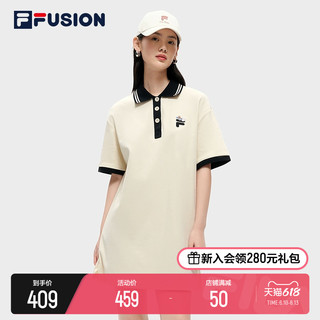 FILA 斐乐 FUSION斐乐潮牌女子连衣裙2023夏时尚宽松简约POLO裙子