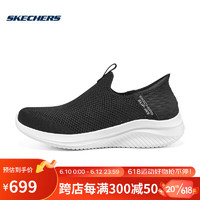 Skechers闪穿系列春女子一脚蹬健步鞋 896234-BLK 黑色 36.5