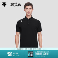 DESCENTE迪桑特 TRAINING系列 男子 短袖POLO衫 D3231TPS54 BK-黑色 XL(180/100A)