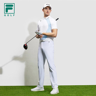 斐乐（FILA）高尔夫男子菁英短袖POLO衫2023夏新款抗紫外线针织翻领上衣男士 玉石白-WT 180/100A/XL