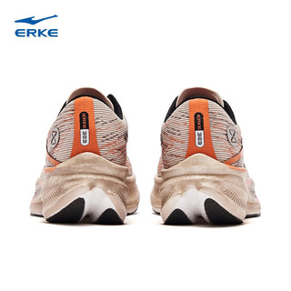 鸿星尔克（ERKE）跑步鞋男2023夏季新款碳板马拉松男女回弹缓震运动鞋 城墙色 暖亚麻/荧光火橙(女) 42
