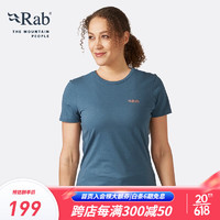 Rab睿坡新款女士纯棉速干短袖户外骑行轻量健身T恤 QCB-86 猎户座蓝 10