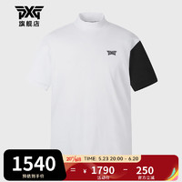 PXG 高尔夫服装男士短袖T恤衫golf新品立领短袖潮牌时尚小高领上衣  PHMPM121601 白色 XL