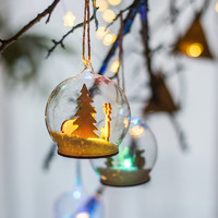 JUHAN 掬涵 玻璃雪球圣诞树挂饰灯球