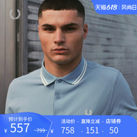 FRED PERRY男士POLO衫2023夏季商务休闲麦穗多彩短袖重磅T恤M3600 浅蓝色P44 S 165/76A