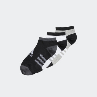 adidas阿迪达斯官方男大童撞色运动短筒袜子IB0356 黑色/白/中麻灰 KM