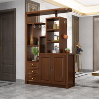 贵妃实木间厅柜客厅玄关柜门厅柜装饰隔断酒柜中式双面屏风现代储物柜 实木间厅柜2门1.3米 胡桃色