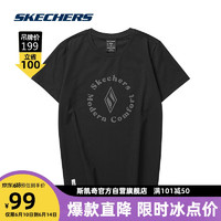 斯凯奇Skechers女舒适上衣短袖L123W046 碳黑/0018 S