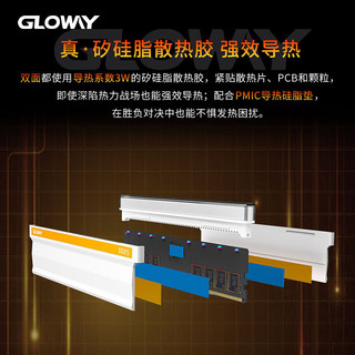 GLOWAY 光威 神策系列 DDR5 6400MHz RGB 台式机内存 灯条 皓月白 32GB 16GB*2 海力士A-die CL34