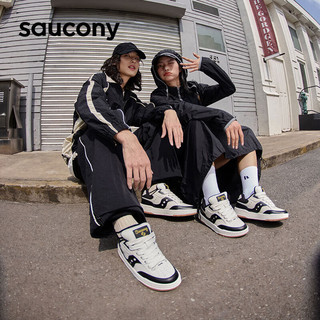 saucony 索康尼 CHILLTIME复古休闲鞋男女百搭透气情侣面包鞋米黑40.5