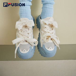 FILA FUSION斐乐潮牌BIANCO MULE女鞋运动拖鞋2023秋季厚底鞋