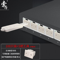 Suoli 索厉 网口锁 可拆卸网口塞/RJ45端口锁/电脑交换机工控机/工具5把+白色100个/安全塞/外盖式防尘塞/ 20200