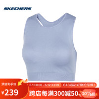 斯凯奇Skechers夏季运动内衣女高强度支撑背心式运动文胸 P222W063-0221 印象紫 M