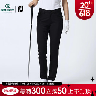 Footjoy高尔夫服装新款女士舒适亲肤防水防紫外线golf长裤 黑80571 S