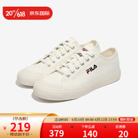 FILA韩国斐乐帆布鞋男女同款百搭板鞋休闲小白鞋1XM01537D 米白色920 250
