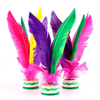 紫湖 毽子大号鹅毛花毽小学生儿童毽子比赛专用彩色羽毛牛筋底 3个装