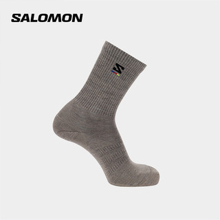 salomon萨洛蒙跑步运动袜羊毛混纺高通黑色温度调节户外配件袜子