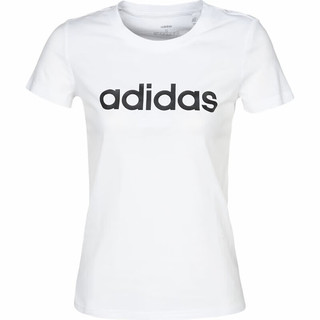 阿迪达斯 （adidas）短袖女装春季新款运动服健身训练休闲字母logo纯棉半袖透气T恤 DU0629 XL