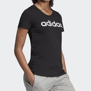 阿迪达斯 （adidas）短袖女装春季新款运动服健身训练休闲字母logo纯棉半袖透气T恤 EI4569 XS