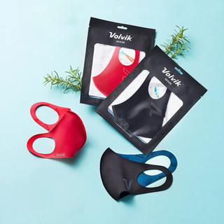 VOLVIK高尔夫球口罩3d立体防护透气户外运动防晒口罩可水洗 黑色男款L码