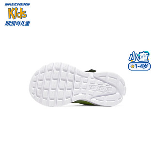 Skechers斯凯奇宝宝运动鞋春款学步鞋2023新款渐变易弯折男小童鞋405254N 黑色/柠檬色/BKLM 26码