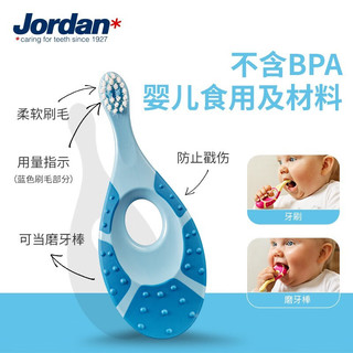 Jordan挪威进口婴幼儿儿童牙刷0-1-2岁软毛护龈小刷头舌苔刷 0-2岁单支装