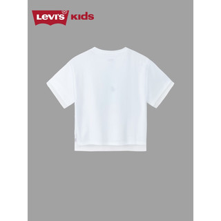 Levi's 李维斯童装女童卡通短袖T恤夏季儿童拼纱短款上衣 奶白 100/52(3T)