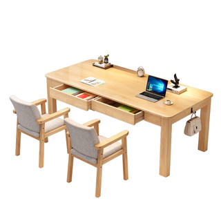 摩高空间20233实木书桌电脑桌书房卧室现代学生学习写字桌 防滑垫