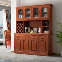 贵妃实木间厅柜客厅玄关柜门厅柜装饰隔断酒柜中式双面屏风现代储物柜 实木组合柜1.6米 海棠色