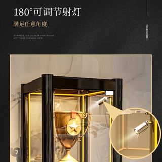 蔻丝（ColesHome）玻璃小酒柜展示柜客厅靠墙家用红酒柜储物柜一体 40*40*180 黄色灯