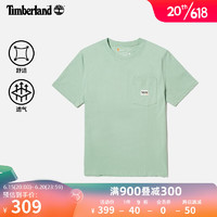 添柏岚（Timberland）官方男装短袖T恤23夏季新款户外休闲A6QXH A6QXHQ43/霜绿 S