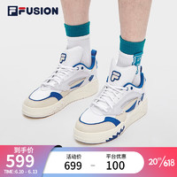 斐乐（FILA）FUSION斐乐潮牌蝙蝠鞋篮球鞋男鞋2023夏低帮休闲板鞋运动鞋 斐乐白/灰鲸蓝-WB 40.5