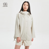 KOLON SPORT/可隆休闲夹克 韩国同款 女子户外中长款WEATHER COAT上衣外套 LKJK3MTK58-CR 米白 160/S