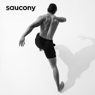 Saucony索康尼跑步短裤男夏季新款五分裤透气跑步宽松运动裤子4D短裤 黑色 S