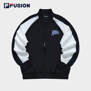 FILA FUSION斐乐潮牌男子梭织外套2023夏新款时尚撞色棒球服上衣 传奇蓝-NV 180/100A/XL