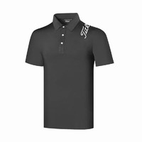 德芙莎（DEFUSHA）泰特利斯高尔夫服T恤男士运动户外休闲透气速干短袖 黑色 S