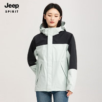 吉普（JEEP）冲锋外套春季情侣款百搭休闲外套户外防风保暖登山服 冲锋衣灰2XL