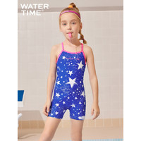 WATERTIME儿童泳衣女孩中大童连体三角比赛竞速专业训练速干泳衣 星河烂漫 4