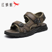 红蜻蜓男鞋2023夏季新款休闲运动凉鞋男士魔术贴厚底沙滩鞋凉拖鞋