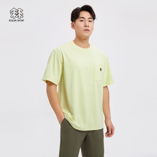 KOLON SPORT可隆男款户外休闲亲肤运动短袖T恤 柠檬黄LE 185/2XL