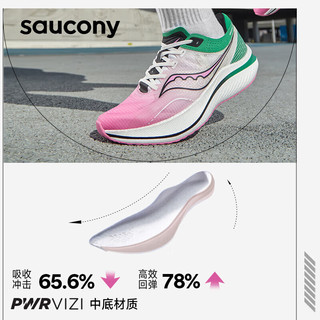 saucony 索康尼 全速SLAY男女跑步鞋竞速训练跑鞋碳板运动鞋白粉绿