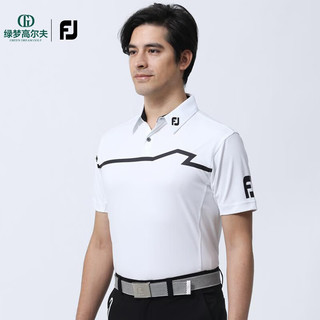 Footjoy高尔夫服装FJ男士运动舒适亲肤透气golf短袖POLO衫 80472-白 M