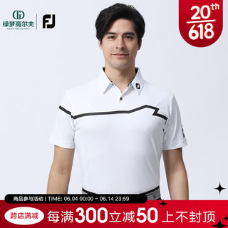 Footjoy高尔夫服装FJ男士运动舒适亲肤透气golf短袖POLO衫 80472-白 M