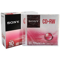 索尼（SONY） DVD空白光盘DVD+R空白光盘刻录碟 50片桶装刻录盘 CD-RW 可重复刻录单片装（10片盒装）