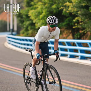 兰帕达23年新款自行车骑行服男春夏季短袖上衣公路车山地车CoolMax速干 白色 3XL